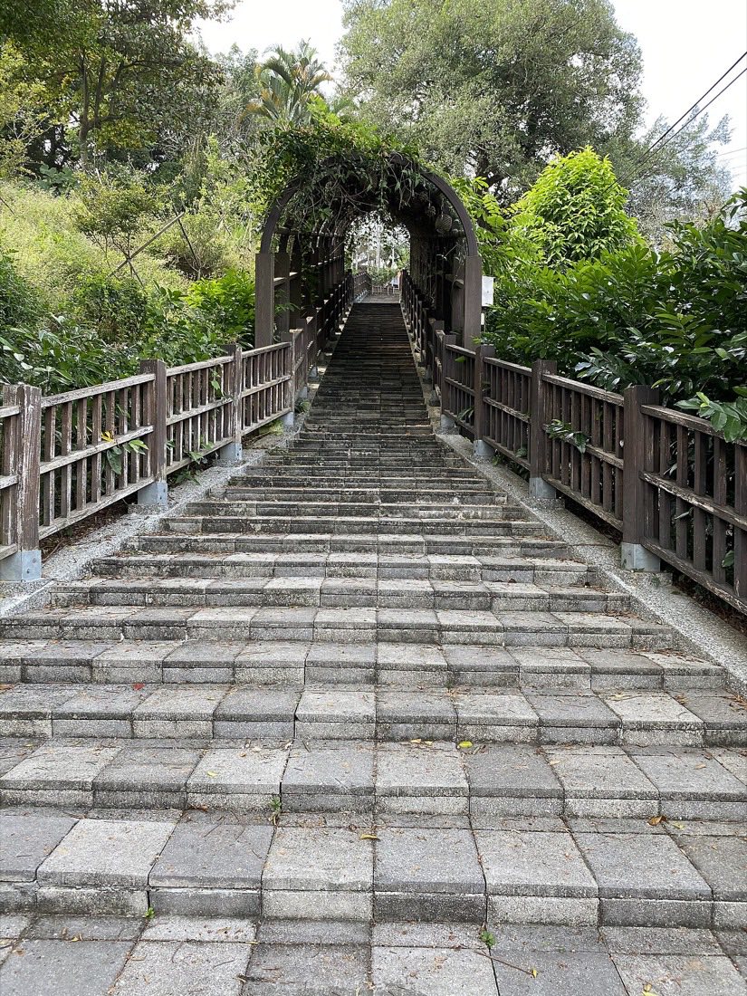 梅山公園園內步道與兩側林蔭